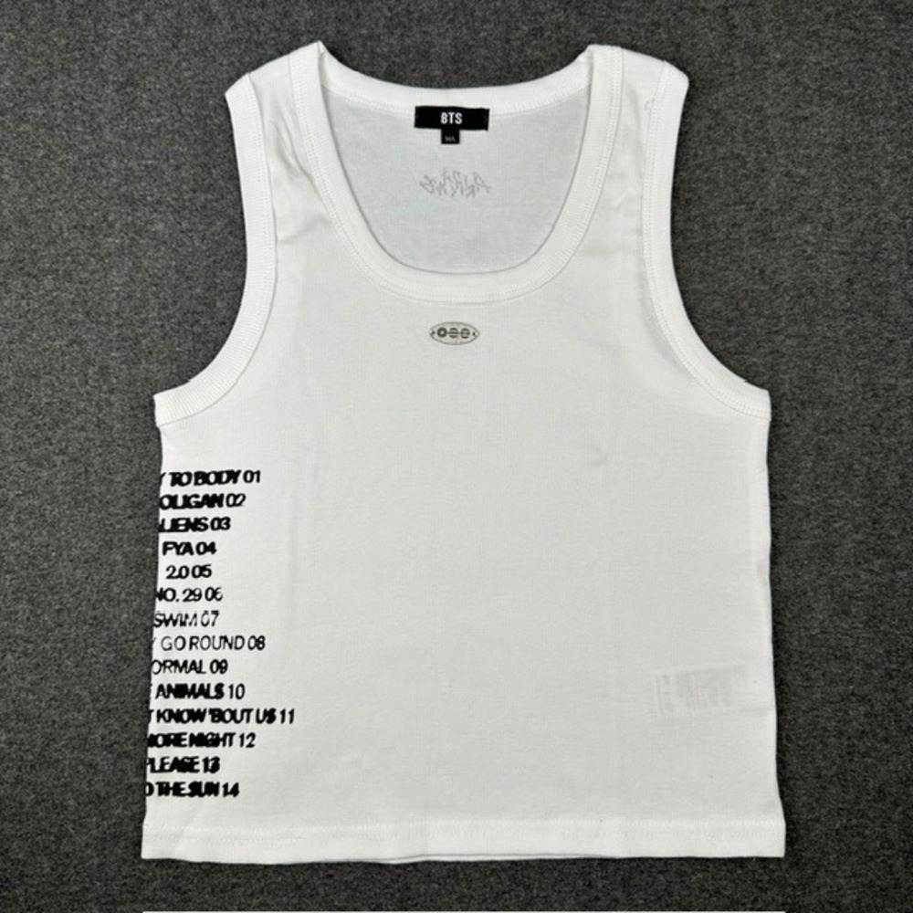 BTS Arirang World Tour US Exclusive Sleeveless White Ribbed Tank Top M/L